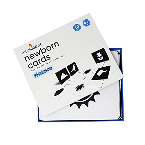 Brainsmith Flash Card for Babies - Nature Learning, High-Contrast Picture Cards Set for New Born Baby and Infants (0-6 Month Old) - Sight and Brain Development - Image 1