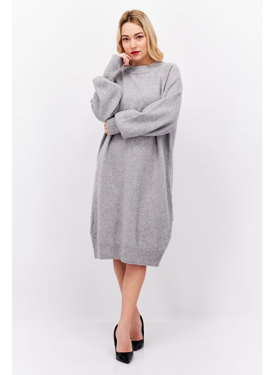 Women Solid Sweater Dress, Grey - pzsku/Z0135919F13085513BE25Z/45/_/1737641997/a167e21f-af71-4e9e-9fe9-cb811bdfd314