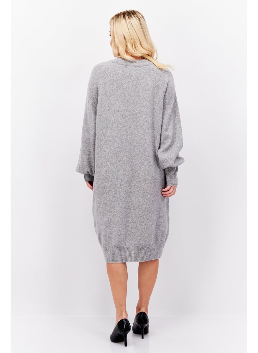 Women Solid Sweater Dress, Grey - pzsku/Z0135919F13085513BE25Z/45/_/1737641998/bcada283-b5cc-450e-b2f2-e8fc9d377c59