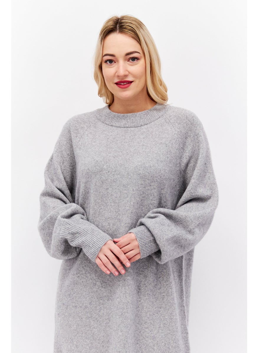 Women Solid Sweater Dress, Grey - pzsku/Z0135919F13085513BE25Z/45/_/1737641999/fbad8ff7-2b57-4591-8b36-3b8a3f1fa076