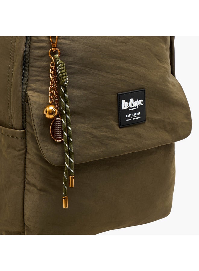 Lee Cooper Women Logo Applique Backpack with Adjustable Strap - 32x13x45 cm - Image 5