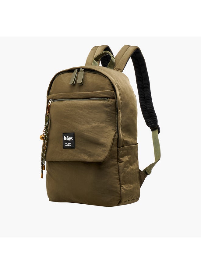 Lee Cooper Women Logo Applique Backpack with Adjustable Strap - 32x13x45 cm - Image 2