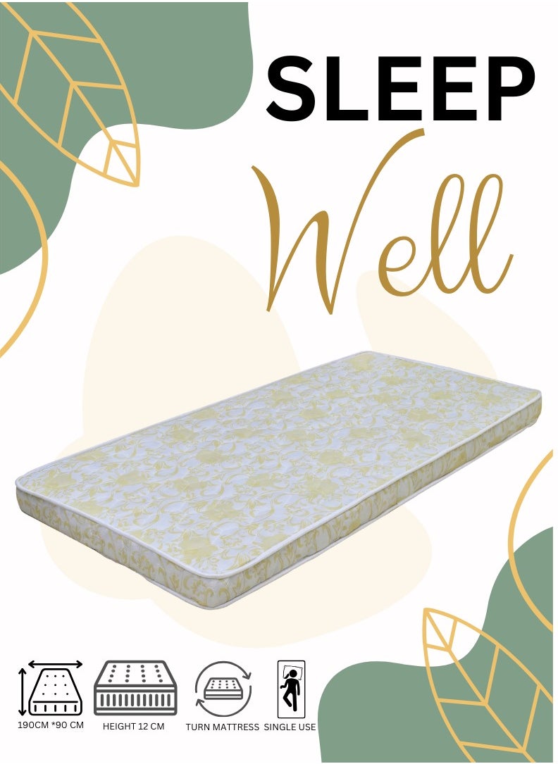 AFT - Medical Single Size Mattress a High-Density Orthopedic Rebounded Mattress Made from A Good Quality Foam Material. Premium Quality Single Use Mattress for Superior Comfort and Durability 190 cm*90 cm*12 cm (Arfan) - Image 1