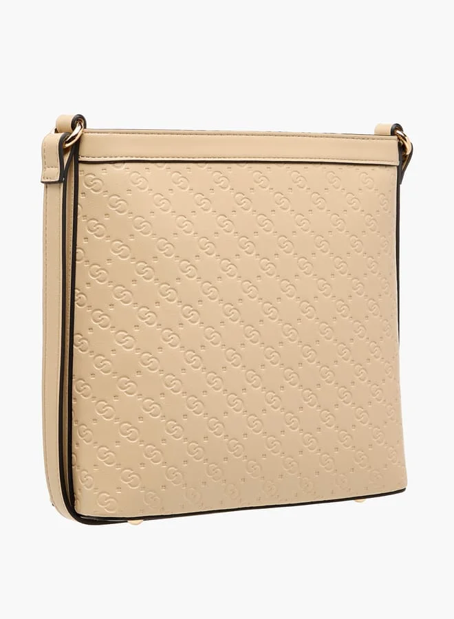 Celeste Women Monogram Embossed Crossbody Bag with Adjustable Strap