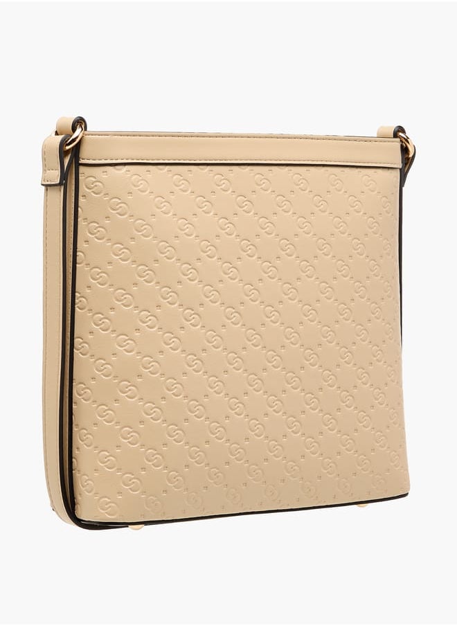 Celeste Women Monogram Embossed Crossbody Bag with Adjustable Strap  - Image 4