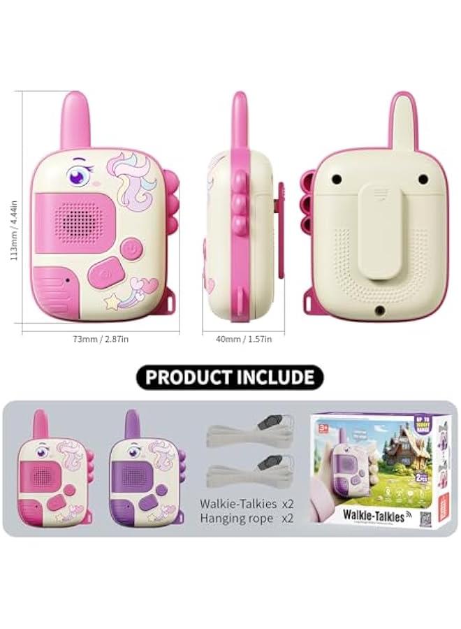 Arabest Walkie Talkies Toys for Girls:Unicorn Toys 2 Pack Birthday Gifts for 3 4 5-7 8 Year Old Girls Toy for 4 5 6 7 8-10 Year Old Camping Outdoor Games, Stocking Stuffers for Girls Kids - Image 4