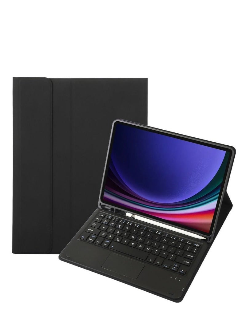 حافظة لهاتف سامسونج تابس 9 / اس 9 بلس مع لوحة مفاتيح بلوتوث حافظة كاندي تي بي يو ناعمة مع فتحة قلم - Image 1