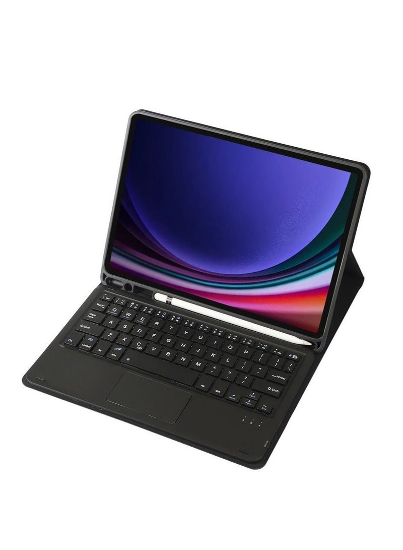 حافظة لهاتف سامسونج تابس 9 / اس 9 بلس مع لوحة مفاتيح بلوتوث حافظة كاندي تي بي يو ناعمة مع فتحة قلم - Image 3