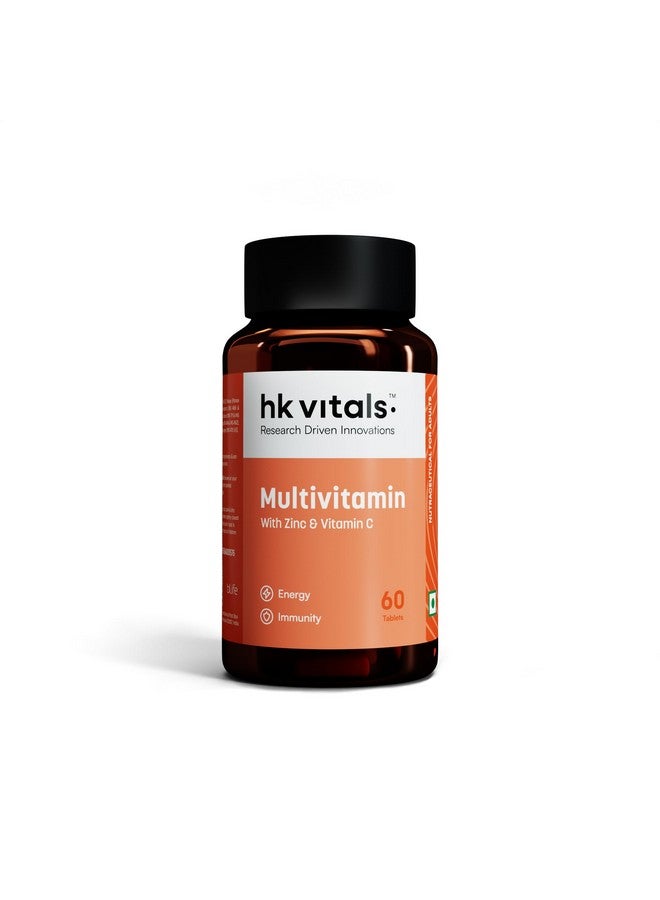 HEALTHKART هيلث كارت hk فيتالس متعدد الفيتامينات (60 قرص) | للرجال والنساء | مع الزنك، فيتامين C، فيتامين D3، معادن متعددة ومستخلص الجينسنغ - Image 1