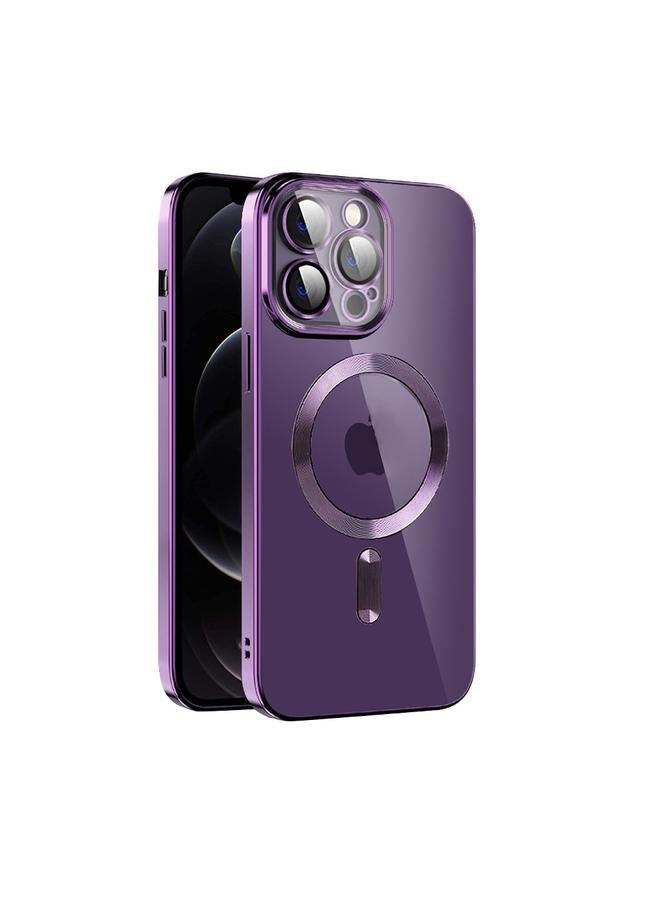 Zaboon Case For iPhone 12 CD Texture Plating TPU MagSafe Phone Case with Lens Film - Image 1