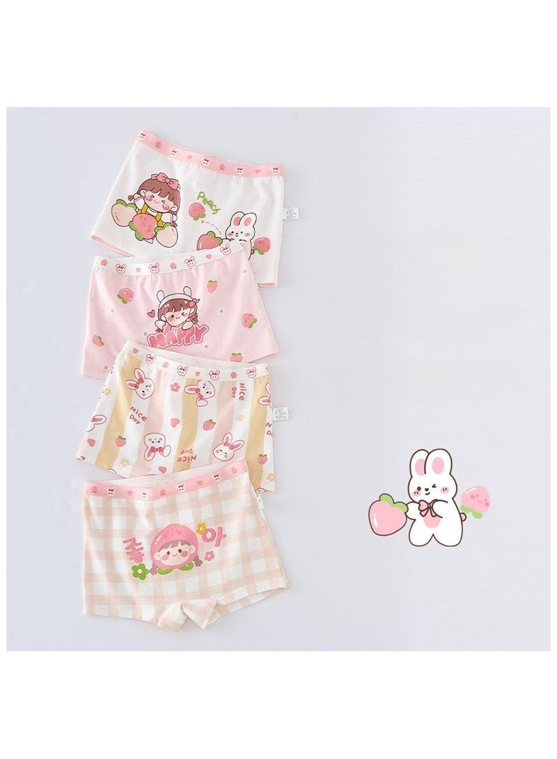 Fashionable Little Girl Cute Style Printed Four Boxer Briefs Suitable For Ages 3-10 - Image 1