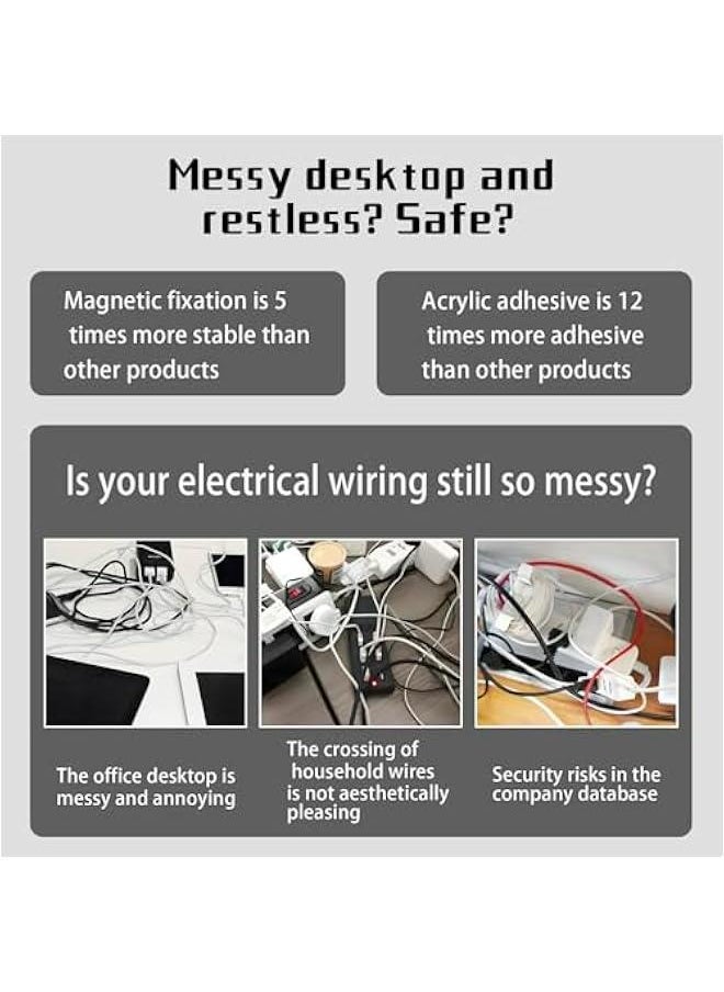 ماركة غير محددة مجموعة حلقات تثبيت الكابلات المغناطيسية للهواتف المحمولة وكابلات USB, سهلة التركيب على الطاولة والحائط, مثالية للاستخدام في المكتب والمطبخ والسيارة وجوار السرير, متنوعة الألوان (6 قطع)  - Image 2