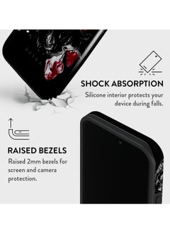 BURGA iPhone 15 Pro  Case, 2 Piece Hard Shell + TPU Silicone Interior, Shock Absorption, All Port Accessible, Raised Bezel For Screen & Camera Protection, Never Fading HQ Print, Crimson Bouquet  - Image 4