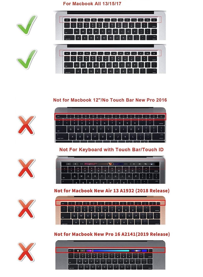 أمم غطاء لوحة مفاتيح بتصميم أمريكي روسي / إنجليزي متوافق مع أبل ماك بوك اير / برو / ريتينا 13/15/17 ماك بوك اير 13 موديل ايه 1466 / ايه 1369 وردي - Image 5