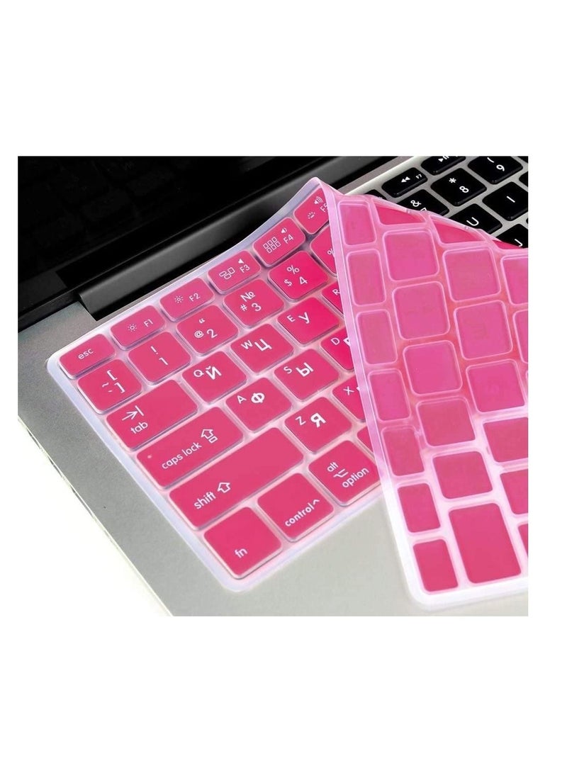 أمم غطاء لوحة مفاتيح بتصميم أمريكي روسي / إنجليزي متوافق مع أبل ماك بوك اير / برو / ريتينا 13/15/17 ماك بوك اير 13 موديل ايه 1466 / ايه 1369 وردي - Image 4