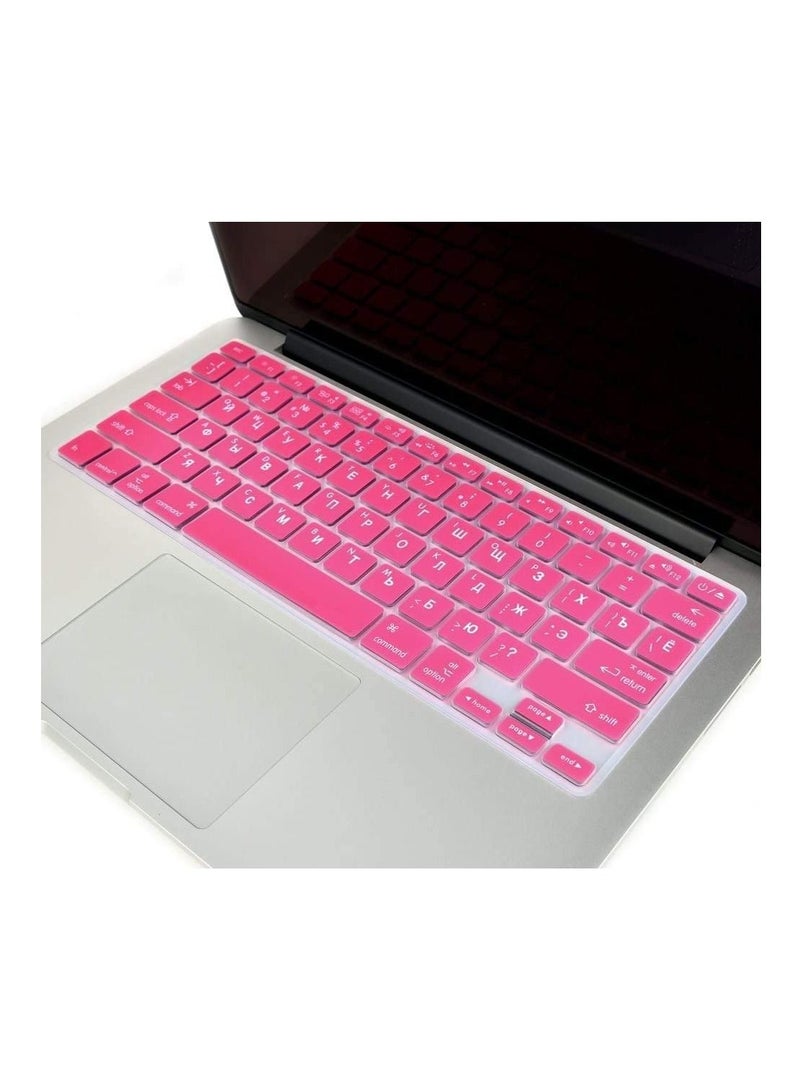 أمم غطاء لوحة مفاتيح بتصميم أمريكي روسي / إنجليزي متوافق مع أبل ماك بوك اير / برو / ريتينا 13/15/17 ماك بوك اير 13 موديل ايه 1466 / ايه 1369 وردي - Image 3