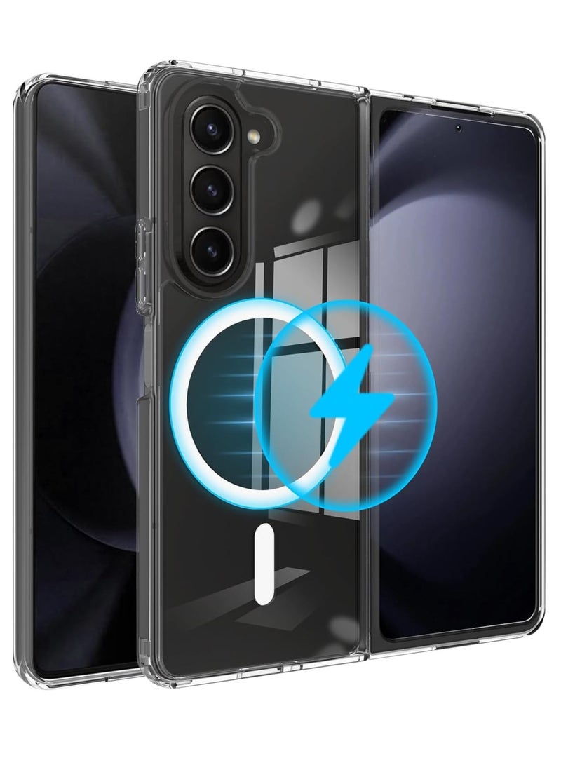 DUSALA Samsung Galaxy Z Fold 6 Magnetic Clear Case Cover Compatible with Magsafe Card Wallet and Wireless Charger Clear Shockproof and Drop Proof Anti Yellowing Case Samsung Galaxy Z Fold6 5G 2024 - Image 1