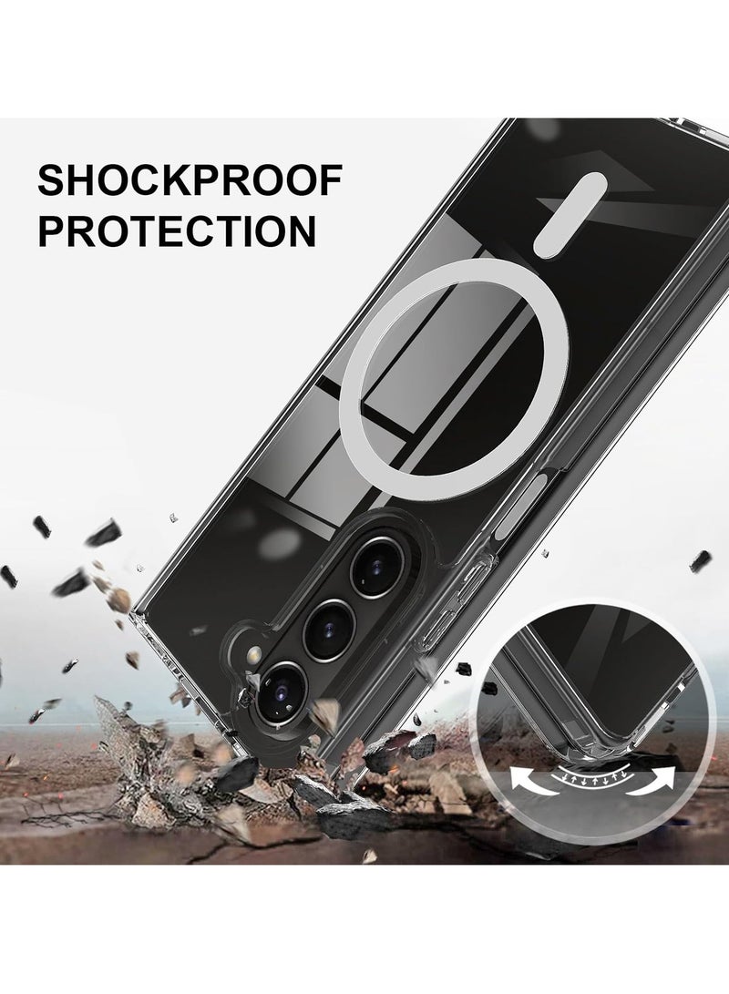 DUSALA Samsung Galaxy Z Fold 6 Magnetic Clear Case Cover Compatible with Magsafe Card Wallet and Wireless Charger Clear Shockproof and Drop Proof Anti Yellowing Case Samsung Galaxy Z Fold6 5G 2024 - Image 5