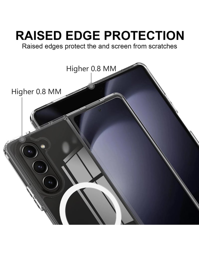 DUSALA Samsung Galaxy Z Fold 6 Magnetic Clear Case Cover Compatible with Magsafe Card Wallet and Wireless Charger Clear Shockproof and Drop Proof Anti Yellowing Case Samsung Galaxy Z Fold6 5G 2024 - Image 4