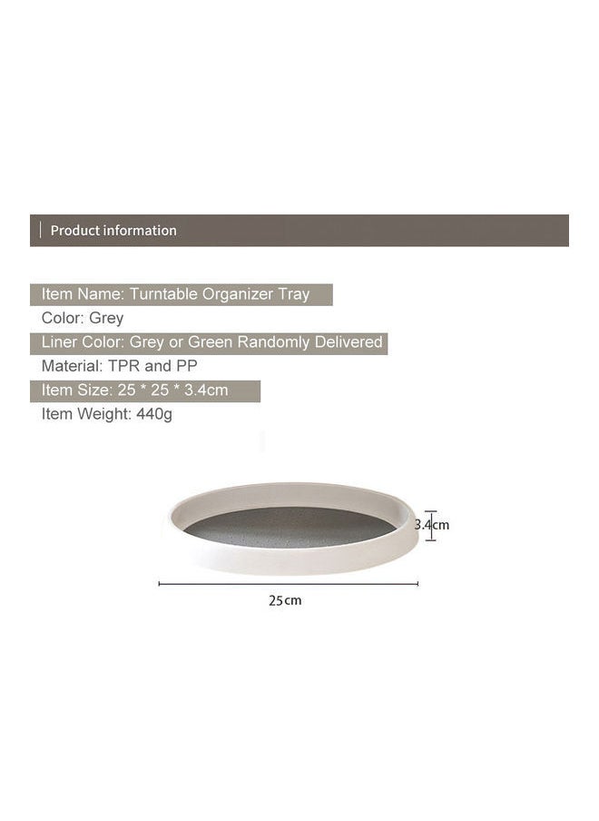 NIBEMINENT Non-Skid Turntable Pantry Tray Grey/White 25 x 3.4cm  - Image 5
