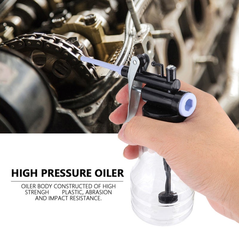 Transparent Oiler 5M Long Distance Injection High Strength Plastic Abrasion Resistant - Clear Body Oil Capacity Control Compact Oiler for Machinery Maintenance, Hardware Lubrication & Chemical Reagent - Image 2