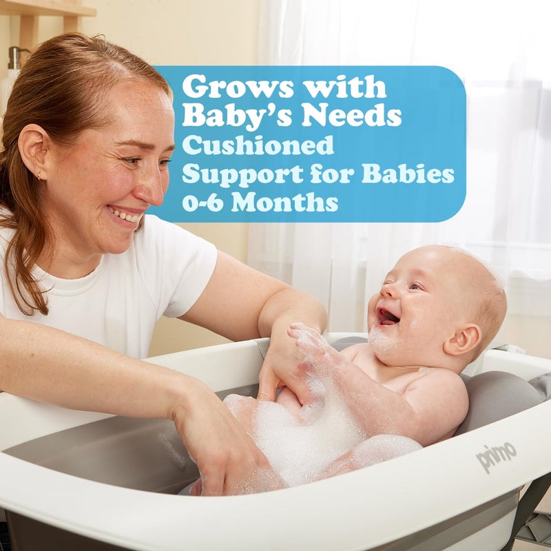 Primo SquishSplash Collapsible Baby Bath & Folding Stand With Ergonomic Infant Cushion for Newborns & Toddlers - Complete Bathing Station - Compact Space Saving Design, Ages 0-24 Months - Image 3