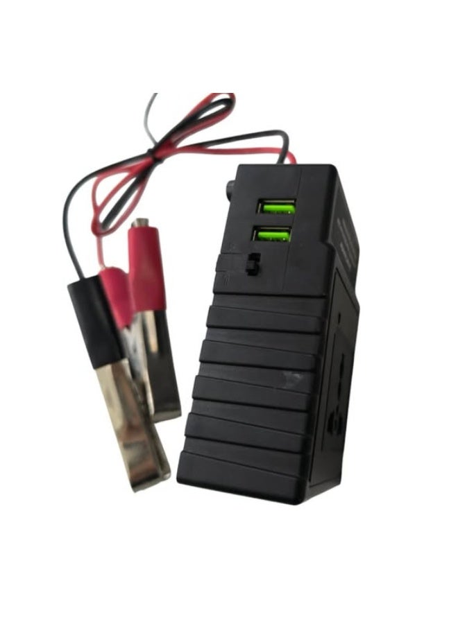 Smart Power Inverter 220W DC to AC Converter 12V/24V to 110V/220V with Dual USB Ports – Portable Car Inverter for Laptop, Phone, TV, Fan, and Home Appliances - Image 2