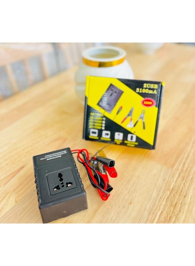 Smart Power Inverter 220W DC to AC Converter 12V/24V to 110V/220V with Dual USB Ports – Portable Car Inverter for Laptop, Phone, TV, Fan, and Home Appliances - Image 3