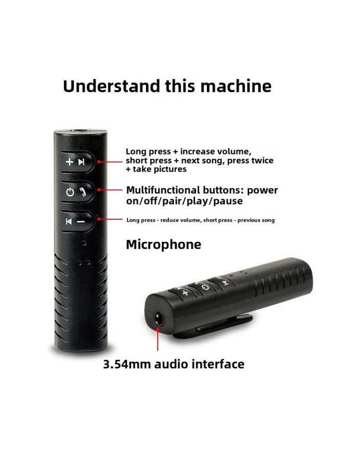 Special For Collar Clip-type Car Hands-free Bluetooth 3.5AUX Bluetooth Receiver 5.0 HD Call-Color:Black  - Image 3