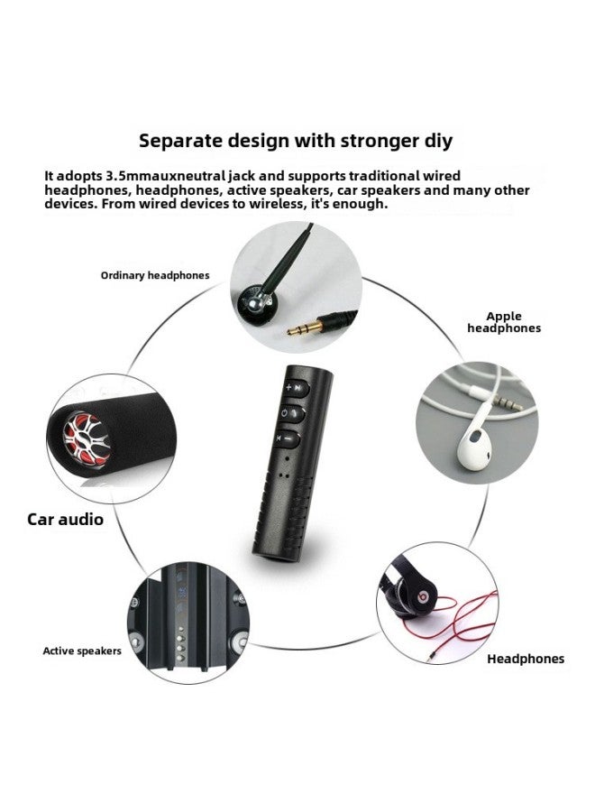 Special For Collar Clip-type Car Hands-free Bluetooth 3.5AUX Bluetooth Receiver 5.0 HD Call-Color:Black  - Image 2