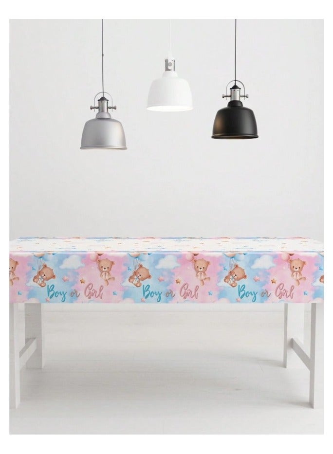 Bear Gender Reveal Party Tablecloths for Gender Reveal Party Decorations Boy or Girl Party Table Covers for Baby Shower  - Image 5