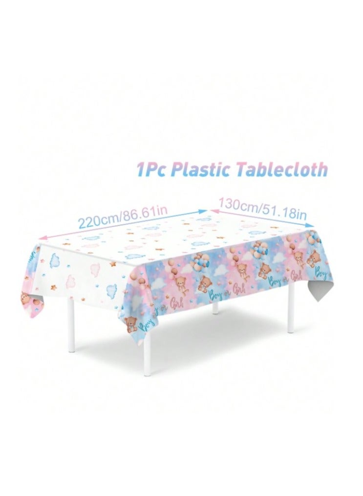 Bear Gender Reveal Party Tablecloths for Gender Reveal Party Decorations Boy or Girl Party Table Covers for Baby Shower  - Image 4
