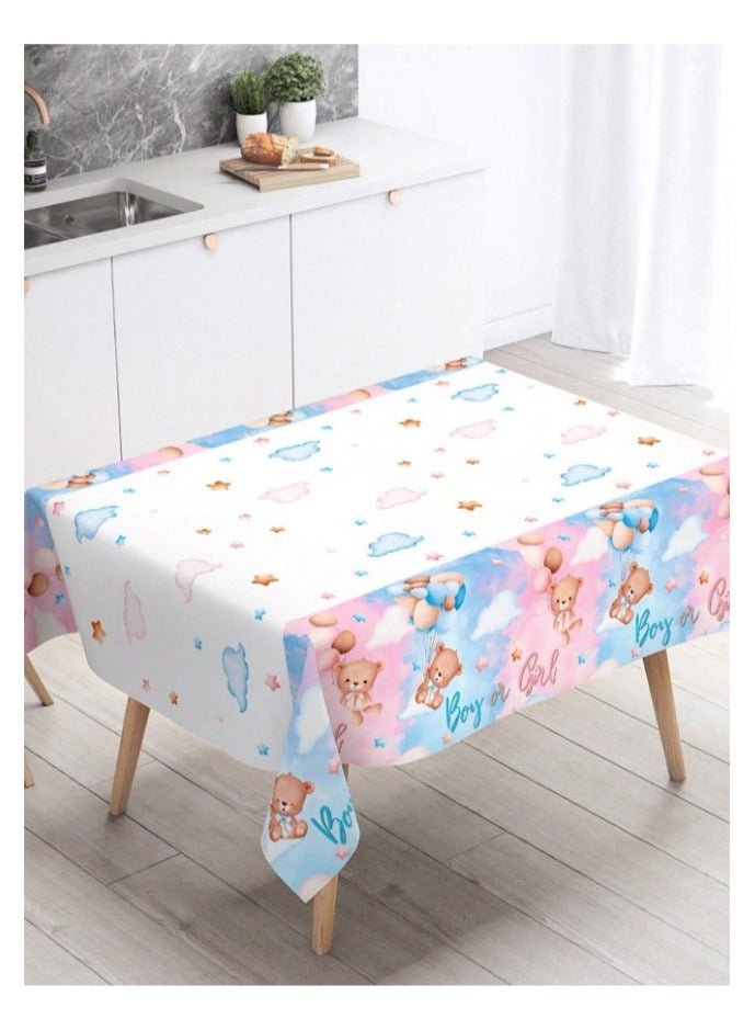 Bear Gender Reveal Party Tablecloths for Gender Reveal Party Decorations Boy or Girl Party Table Covers for Baby Shower  - Image 3