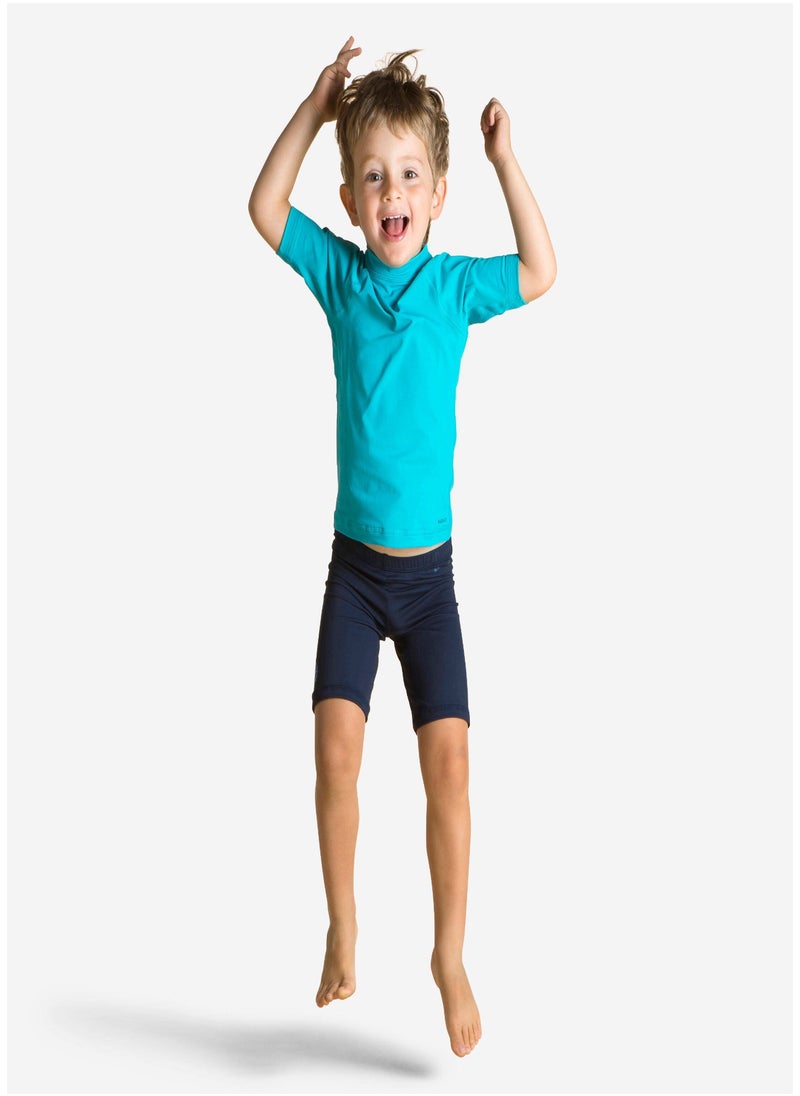 NABAIJI NABAIJI by DECATHLON, Baby Swimming Short Sleeved Anti-UV T-Shirt Sun Protection & Soft Blue  - Image 1