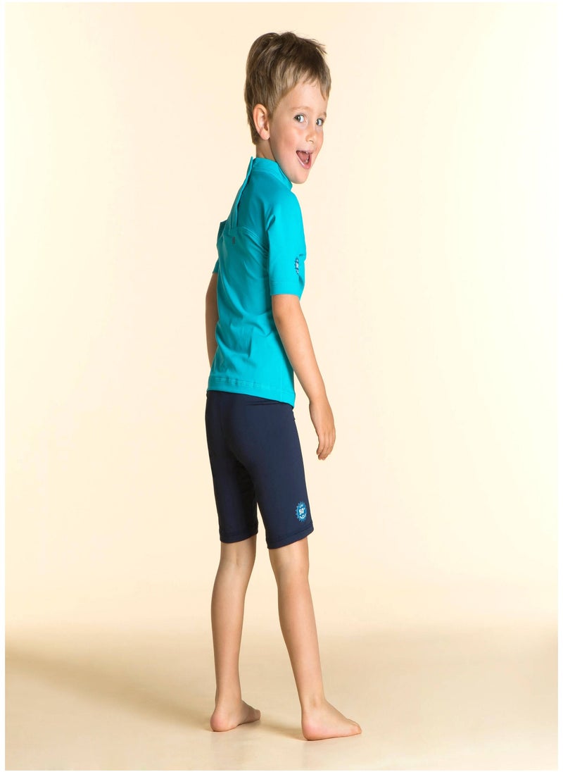 NABAIJI NABAIJI by DECATHLON, Baby Swimming Short Sleeved Anti-UV T-Shirt Sun Protection & Soft Blue  - Image 2