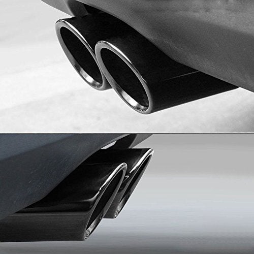 Dsycar Black Coated Polished Finish Stainless Steel Car Exhaust Muffler Tip Pipe Compatible with VW Volkswagen JETTA 2009-2018 / SAGITAR 2011-2015 / POLO 2012-2014 / GOLF 7 2013-2015 (Black) - Image 3