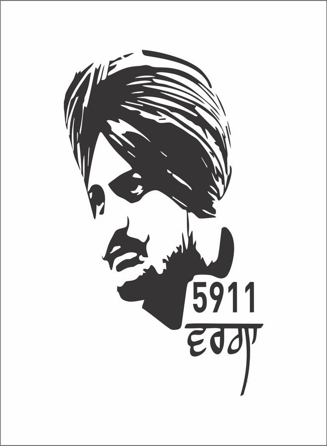 Wall Attraction™ Siddhu Moose wala Wall Stickers & Murals Size - 45x58cm MD253_S - Image 3