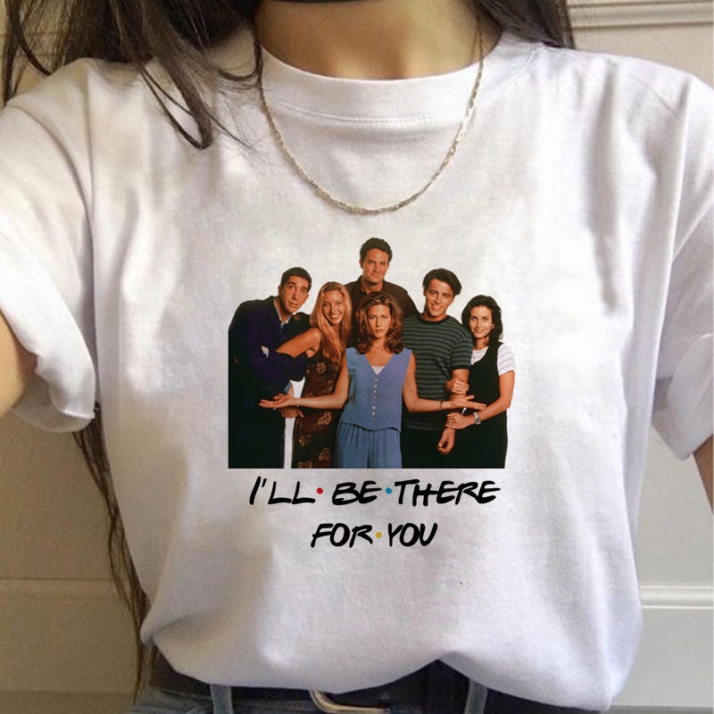 Friends Tv American Tv Series Friends Short-Sleeved Men'S And Women'S Couple White T-Shirt - Image 1