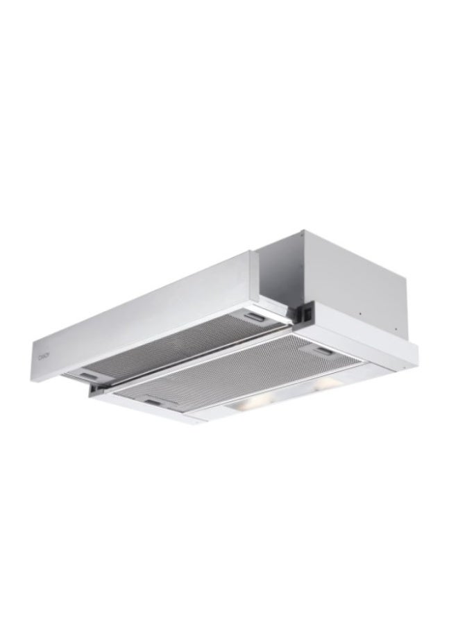 Candy 60 cm Built‑In Telescopic Cooker Hood, White – 2‑Speed Extraction, 440 m³/h, Halogen Light — CBT625/3XX Built-In CBT625/3XX silver - Image 2