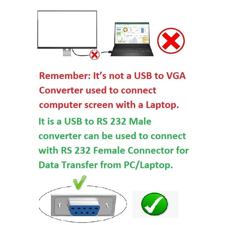 MESHIV محول كابل تسلسلي RS232 إلى USB | كابل تمديد تسلسلي DB9/9Pin RS-232 ذكر | توصيل وتشغيل، يدعم ويندوز وماك، يتضمن قرص تشغيل (أسود) - Image 5