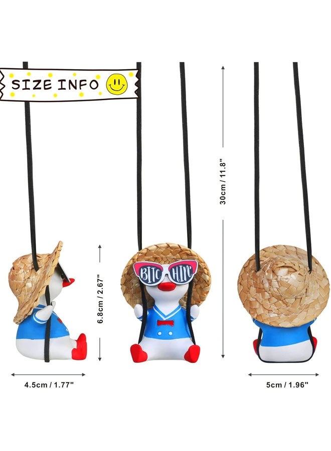 Cool Swinging Duck Car Hanging Ornament Cute Auto Decor Rear View Mirror Accessories Interior for Women Men Teens Truck Rearview - Image 2