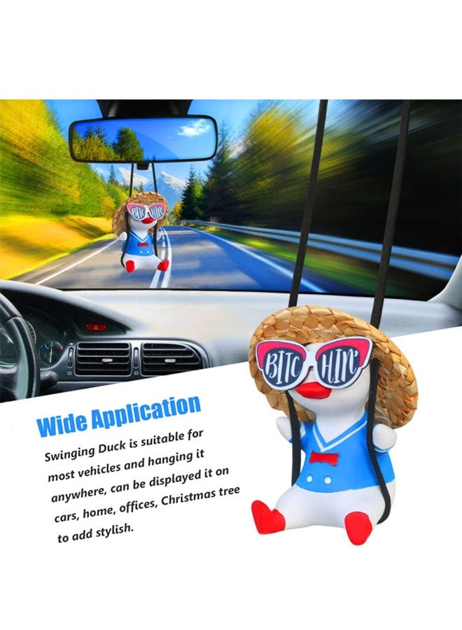 Cool Swinging Duck Car Hanging Ornament Cute Auto Decor Rear View Mirror Accessories Interior for Women Men Teens Truck Rearview - Image 5