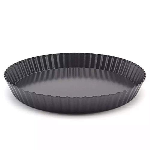 ISHWANKU NonStick Carbon Steel Pie Dish Tart Quiche Pizza Pan Removable Loose Bottom 20cm Black 1 Pc - Image 3