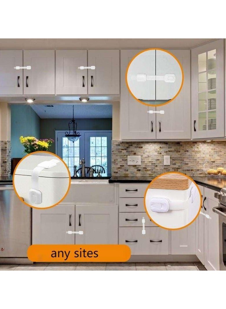 SHAYDX Child Safety Cabinet Locks (6-Pack) | Adjustable Baby Proofing Latches for Cabinets, Drawers, Closet, Door Fridge, Toilet, Windows & Oven | 3M Adhesiveand Secure Childproof Set  - Image 4