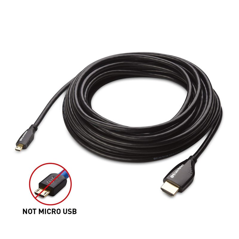 Cable Matters High-Speed Long 4K Micro HDMI to HDMI Cable - 25ft, Ideal for Tablet, Notebook, Camera, Raspberry Pi 4 and Raspberry Pi 5 - Image 3