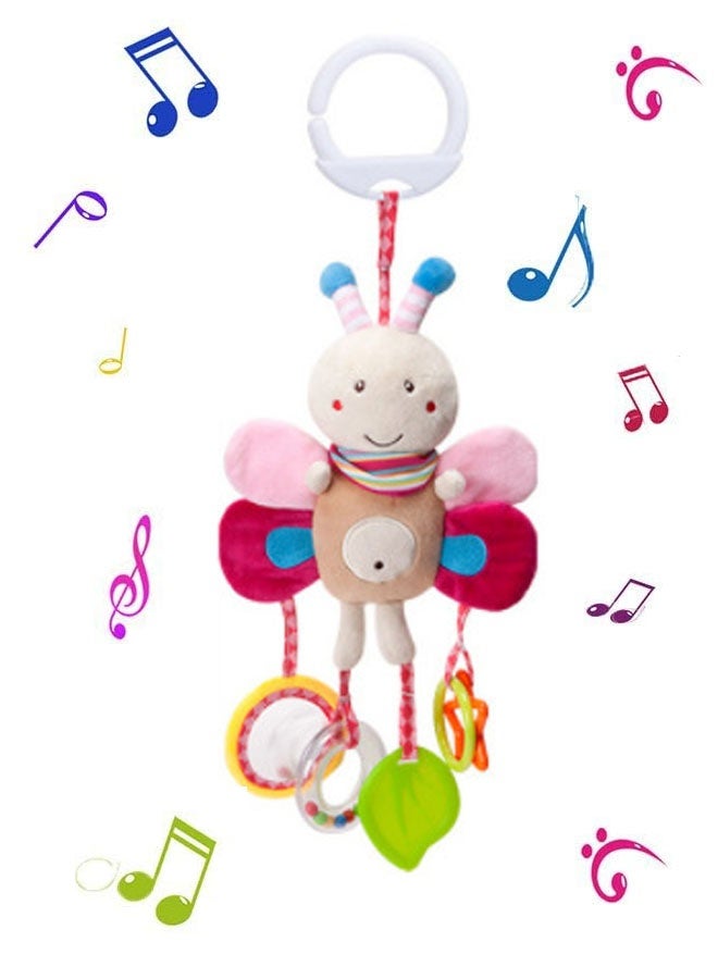 Baby Stroller Sensory Musical Toys, Soft Rattles Hanging Plush Activity Crib Car Seat Toys for Babies Boy Girl - Image 1