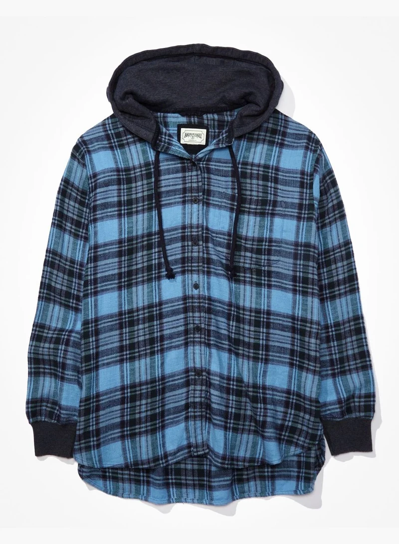 American Eagle AE Oversized Hoodie Flannel