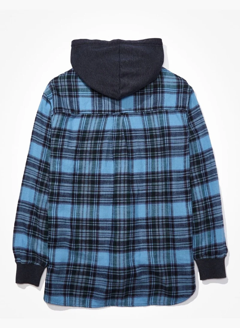 American Eagle AE Oversized Hoodie Flannel