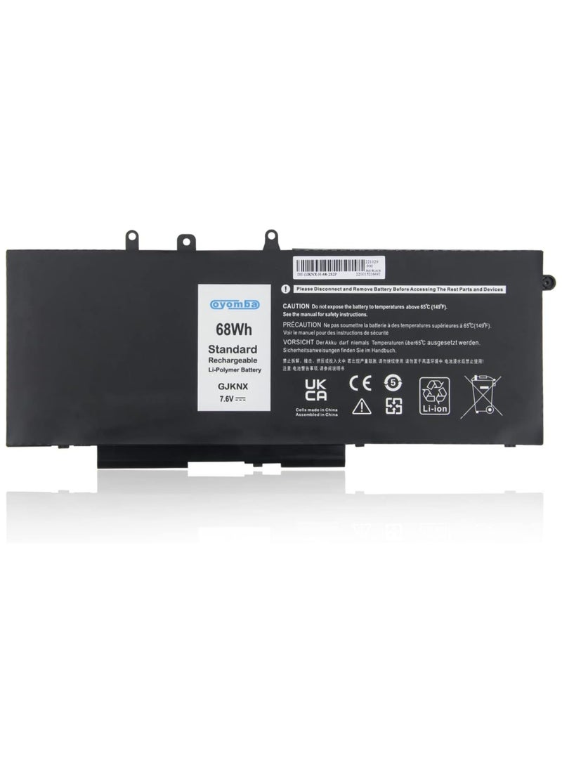 Generic 68Wh GJKNX 93FTF Laptop Battery for Dell Latitude 5280 5480 5490 5580 5590 E5480 E5580 E5490 E5590 5491 5591 Precision 15 3520 3530 0 Series 9NT 5 Yards. HR4 451-BBZG [7.6V - 8500mAh]  - Image 1