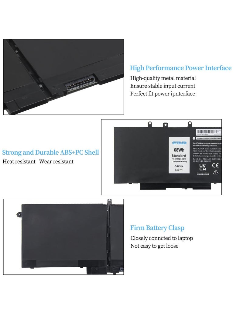 Generic 68Wh GJKNX 93FTF Laptop Battery for Dell Latitude 5280 5480 5490 5580 5590 E5480 E5580 E5490 E5590 5491 5591 Precision 15 3520 3530 0 Series 9NT 5 Yards. HR4 451-BBZG [7.6V - 8500mAh]  - Image 5